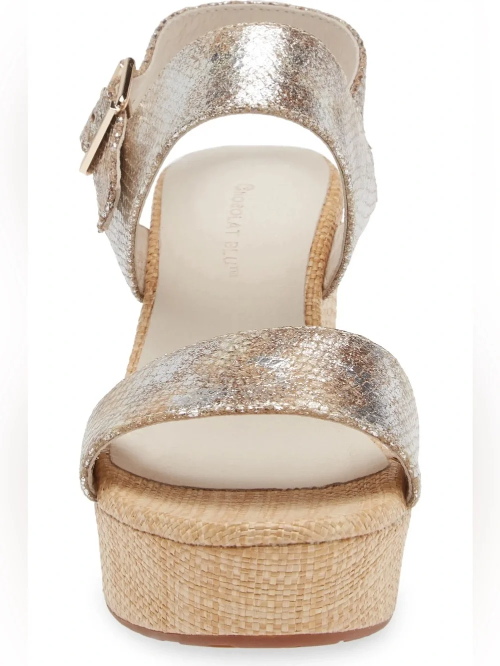 Chocolat Blu Grettel Platform Sandals In Tan Embossed Snake